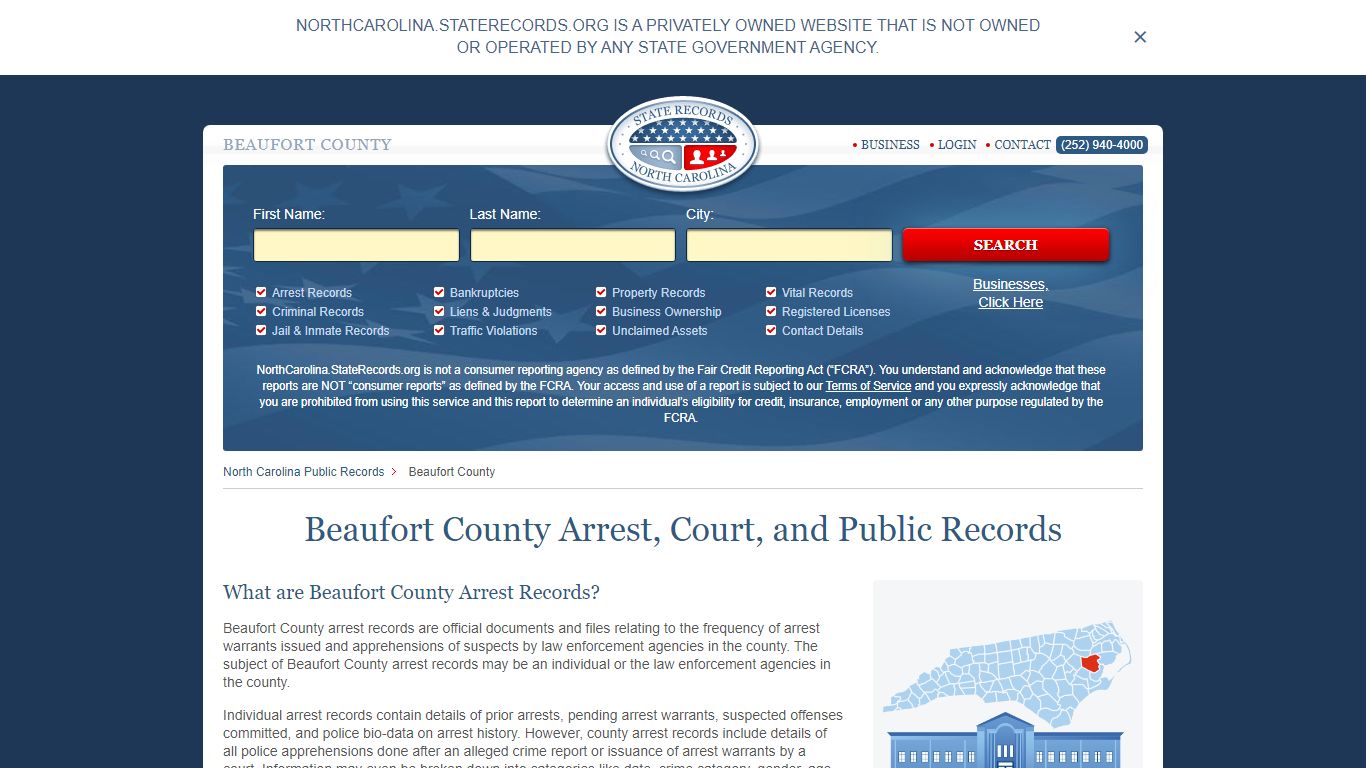 Beaufort County Arrest, Court, and Public Records